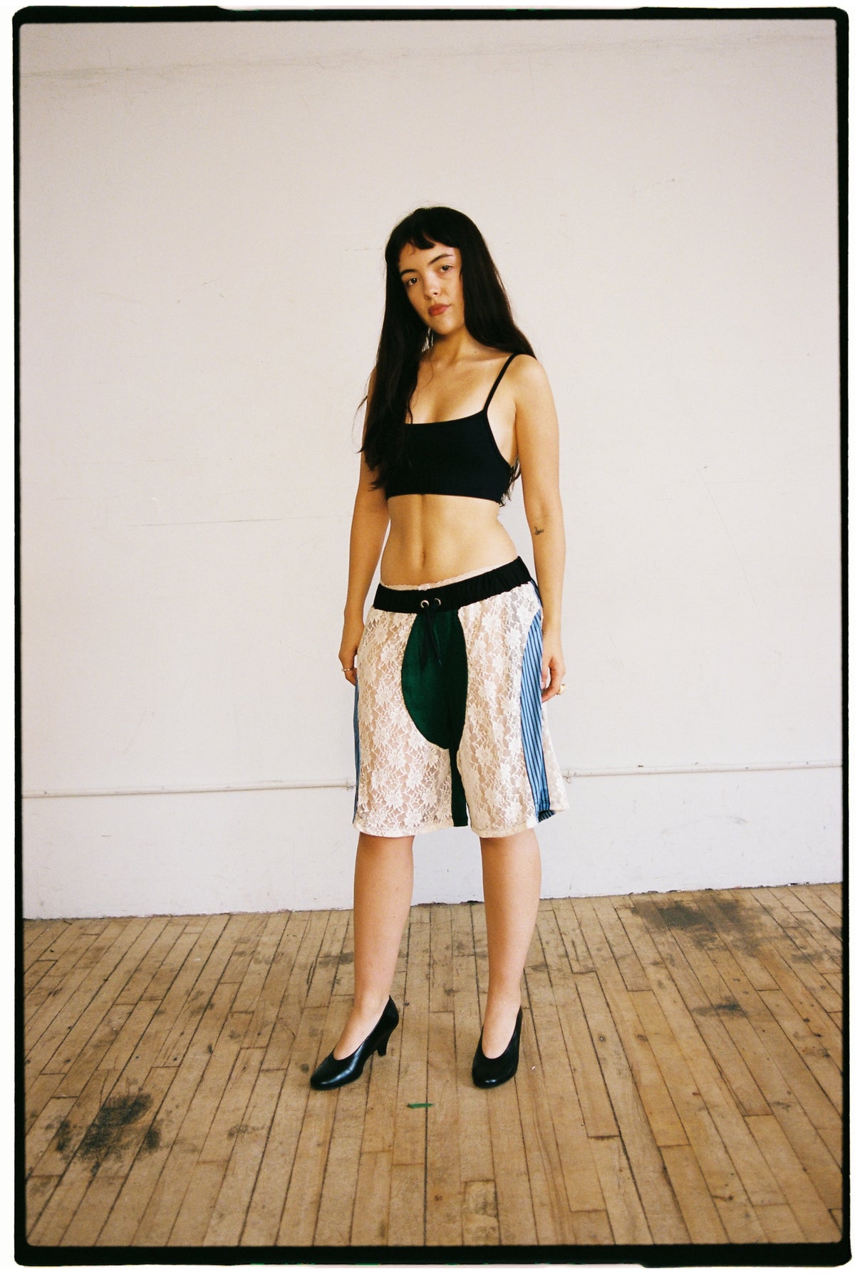 blue/green footy shorts