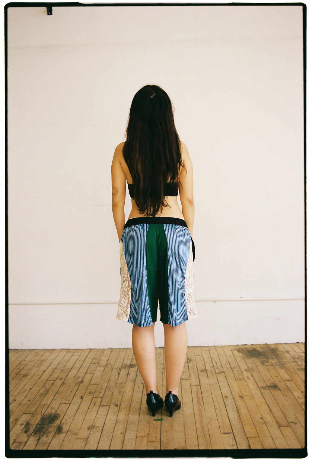 blue/green footy shorts