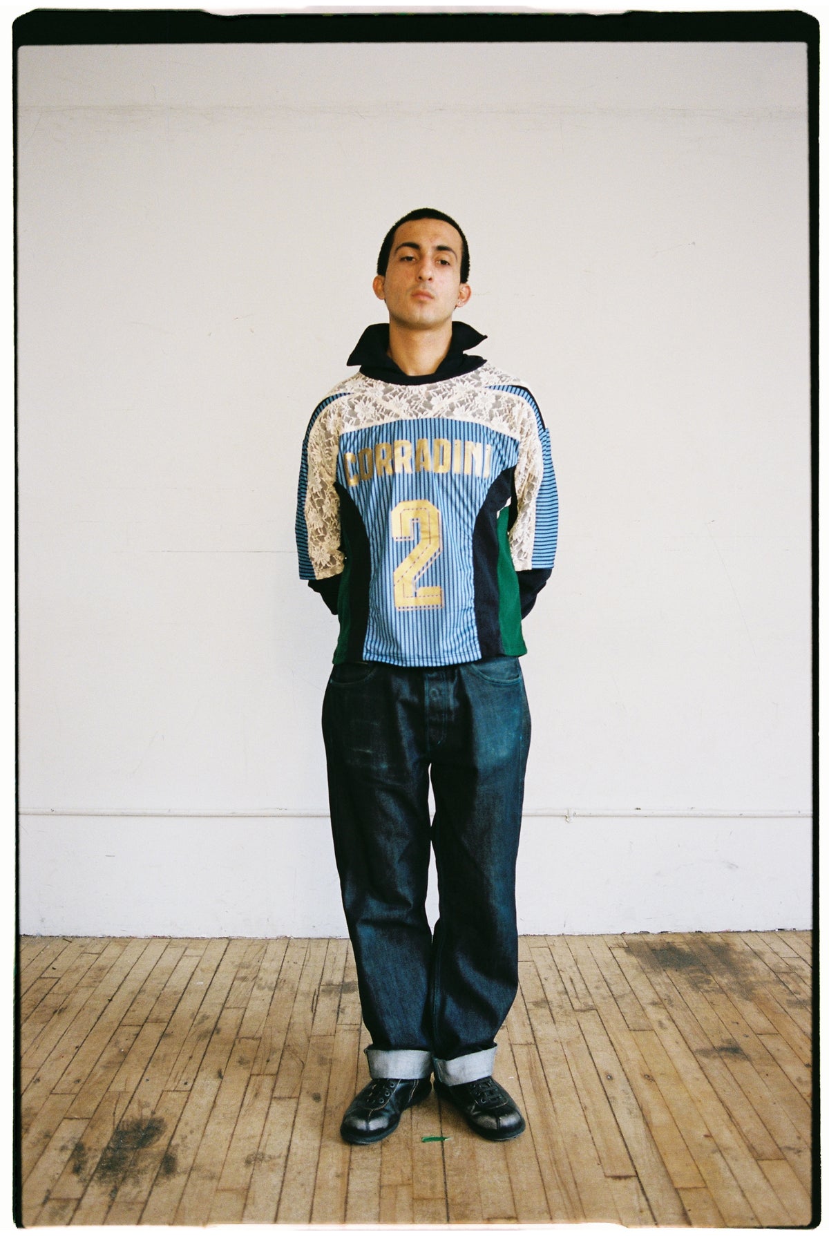 blue/green footy jersey