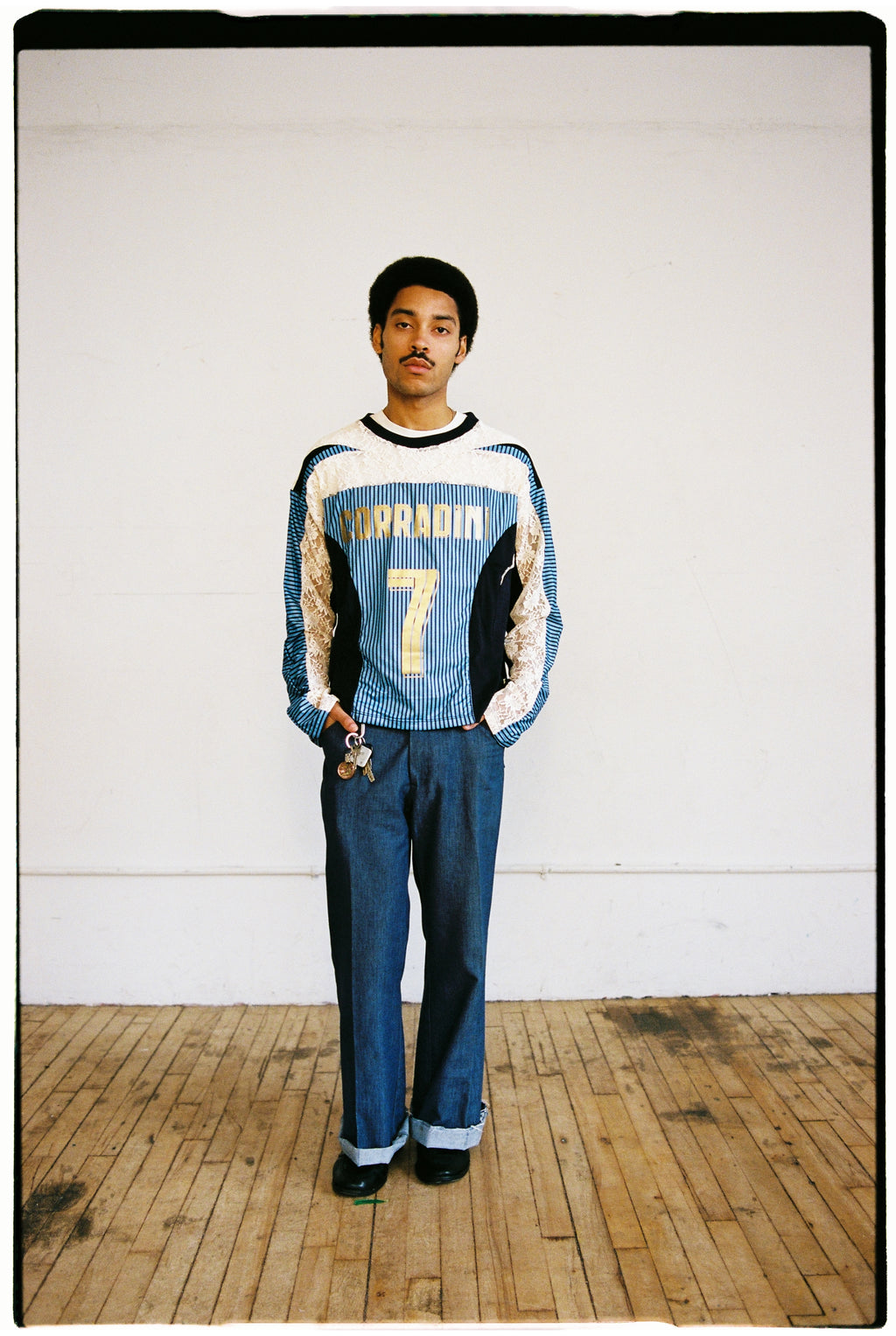 blue footy jersey