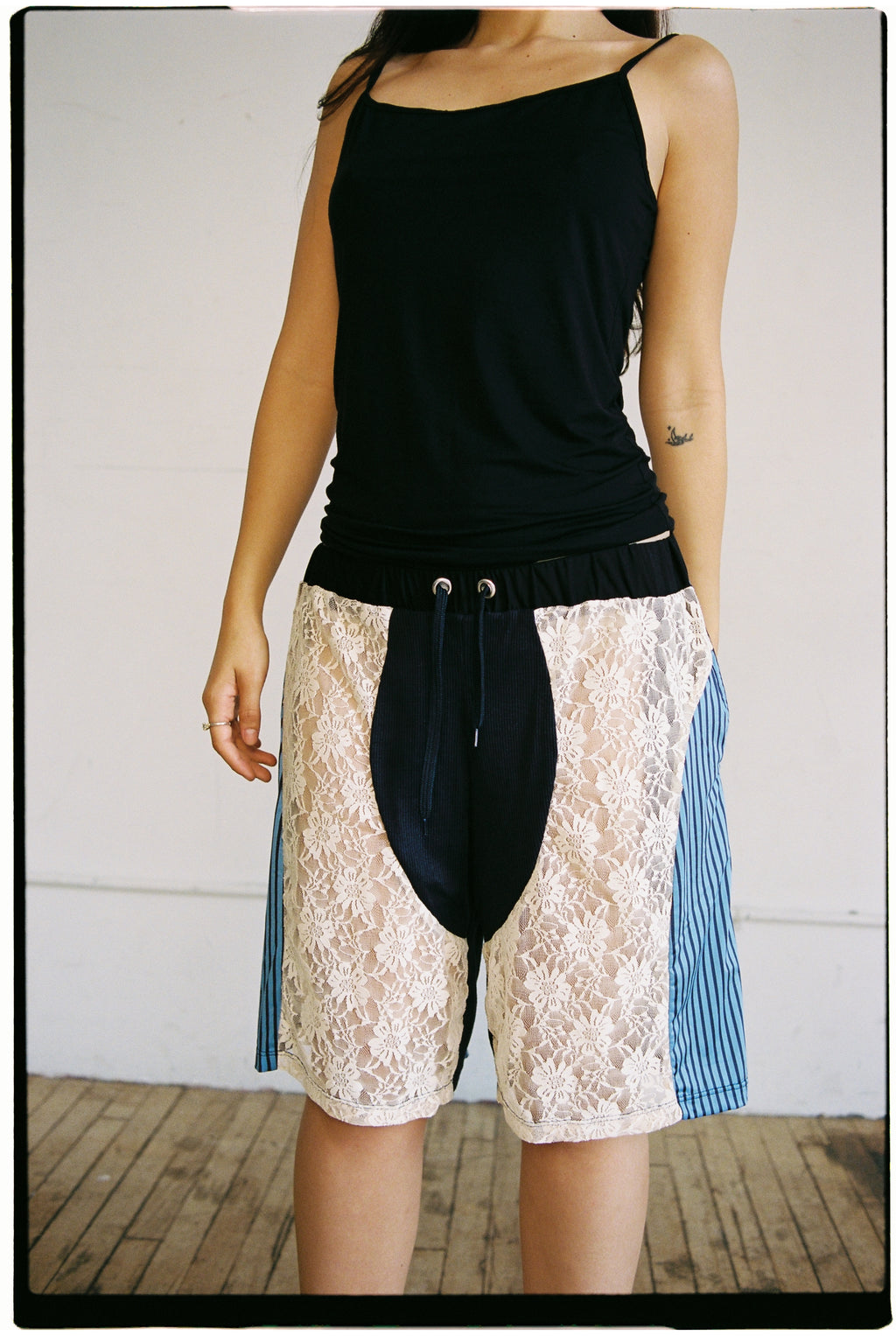 blue footy shorts