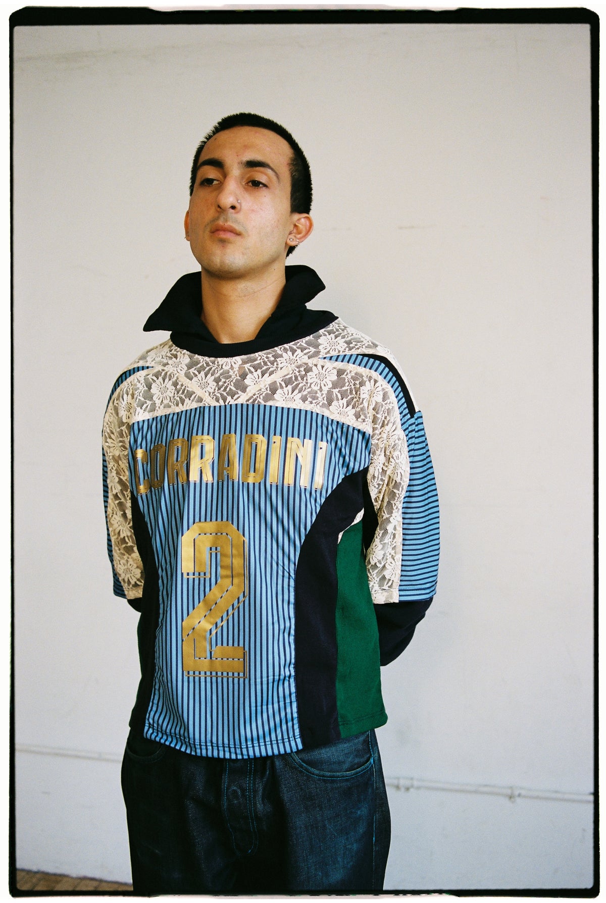 blue/green footy jersey