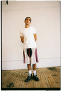red footy shorts