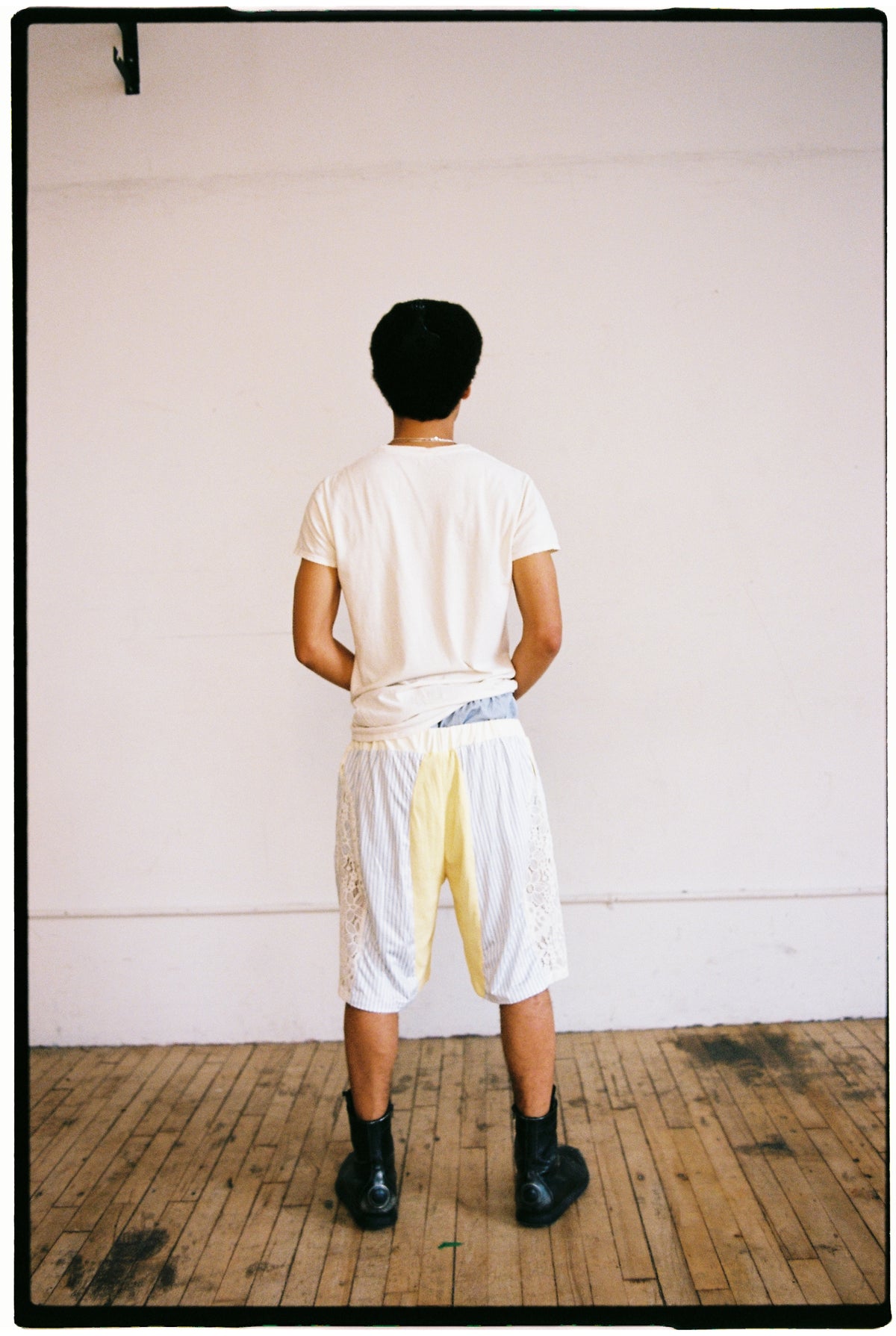 white footy shorts
