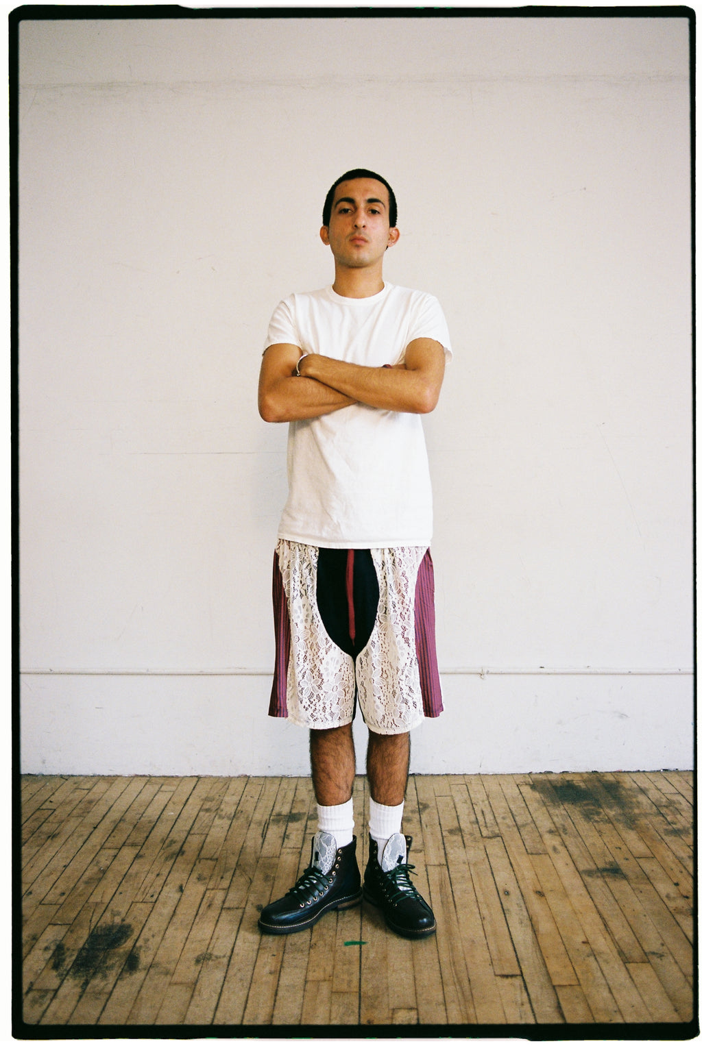 red footy shorts